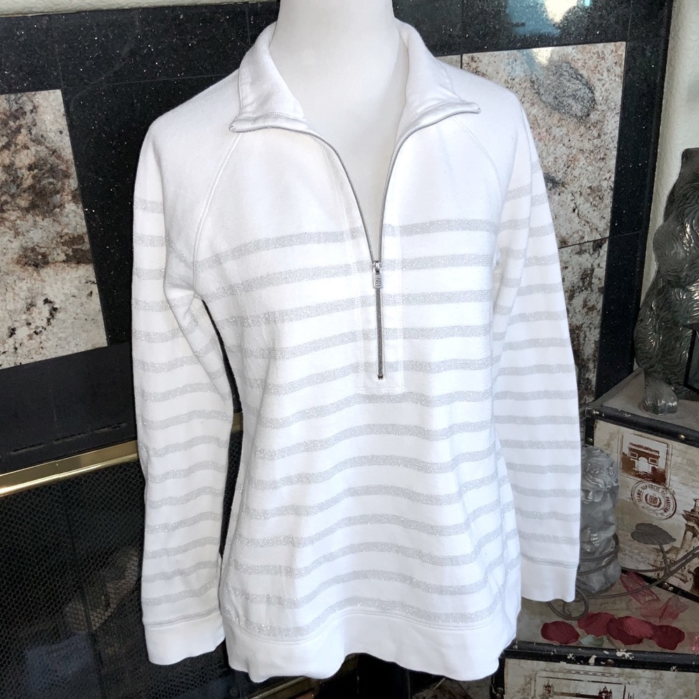 Tommy Bahama 3/4 zip white/ sliver Sweatshirt